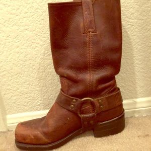 Frye harness brown leather boots
